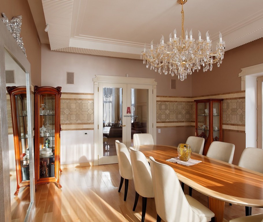 Кухня столовая в коттедже