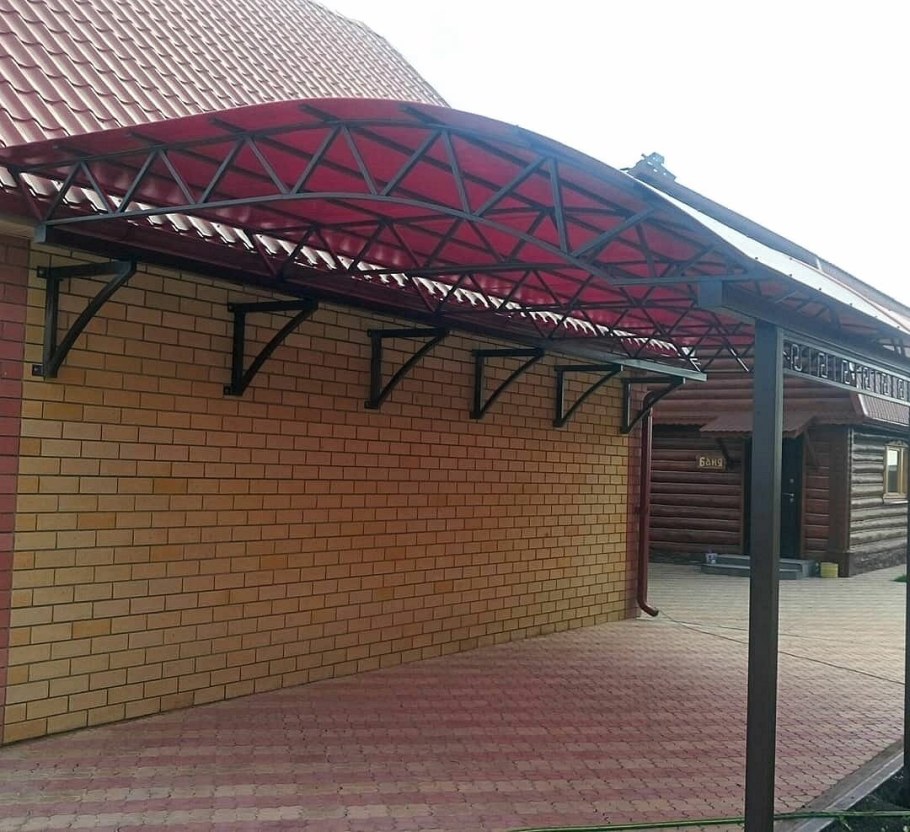 Навес для машины примыкающий к дому