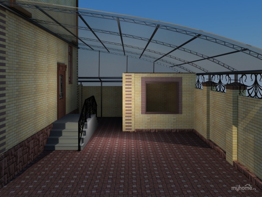 Крытый двор в частном доме