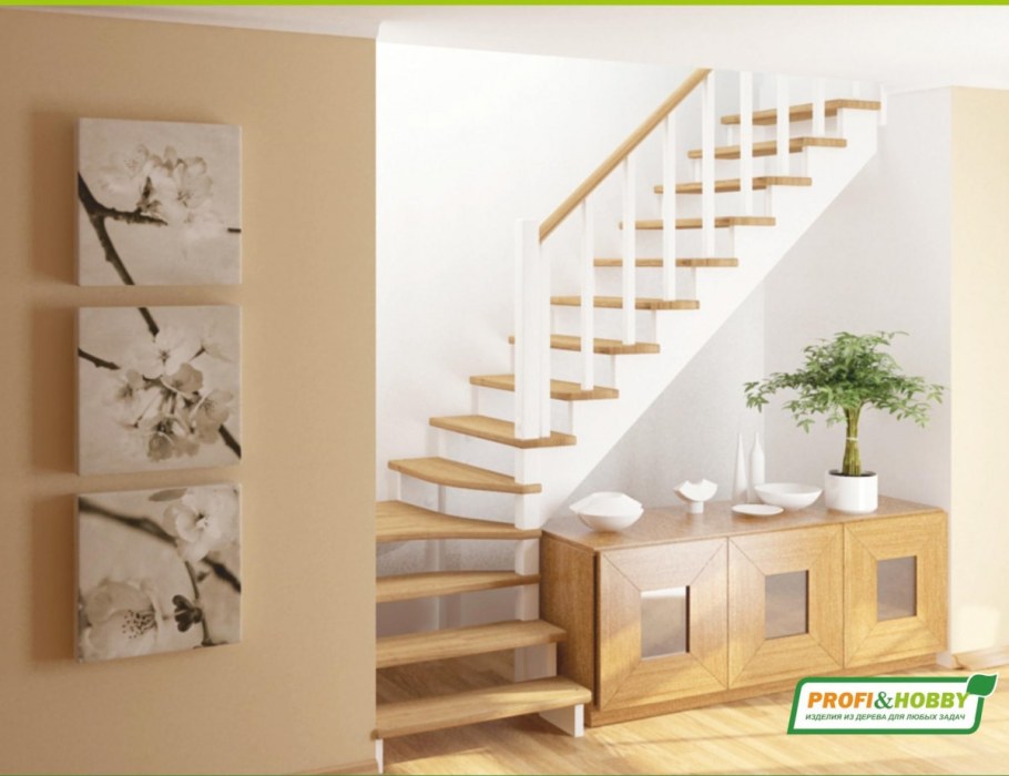 Лестница из сосны к-002м