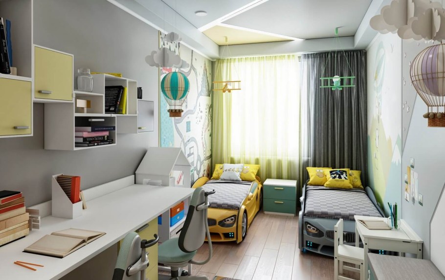 Интерьер детской для двоих детей