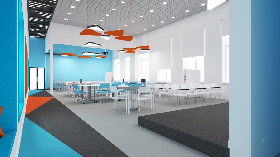 Современный интерьер класса в школе