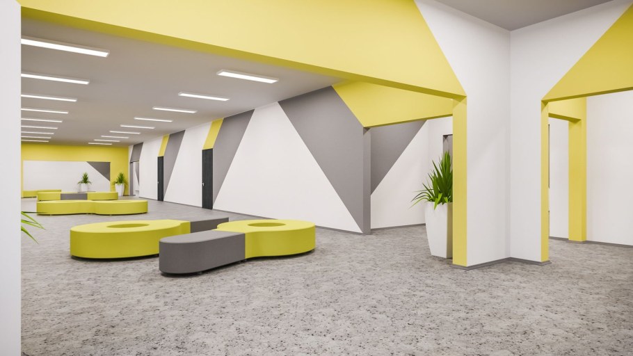 Интерьер вестибюля школы