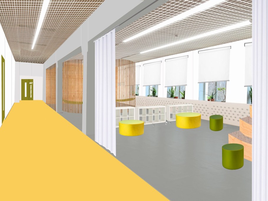 Интерьер фойе школы