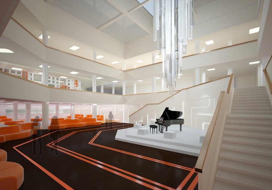 Интерьер холла школы