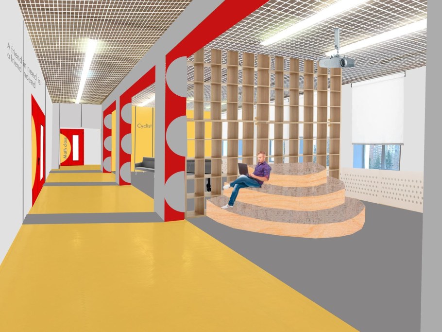 Коридоры школы современные