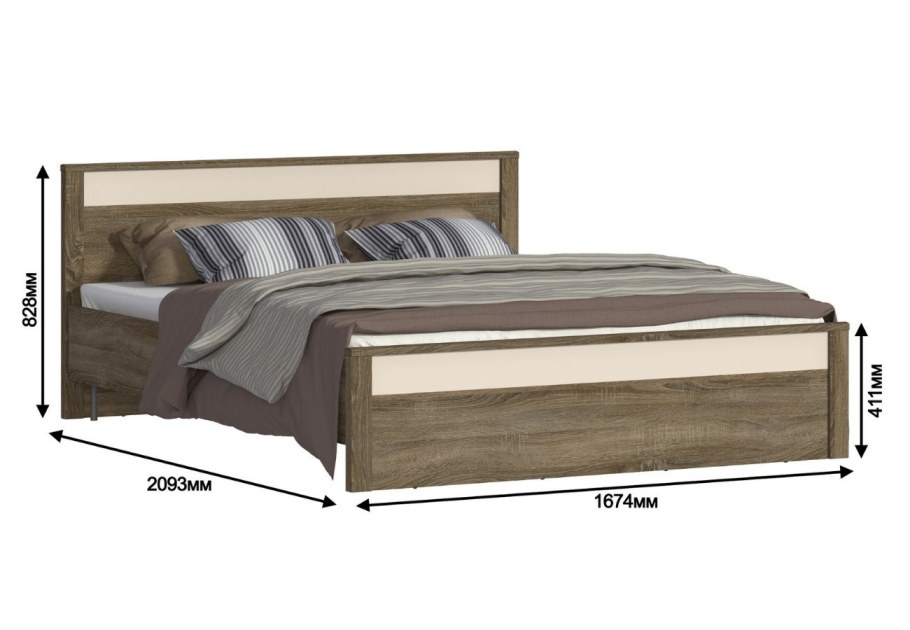 Кровать дуб сонома трюфель