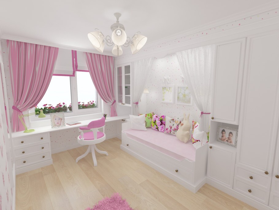 Детская для девочки в светлых тонах