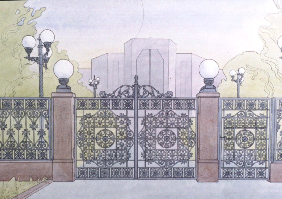 Фонари на ворота забора