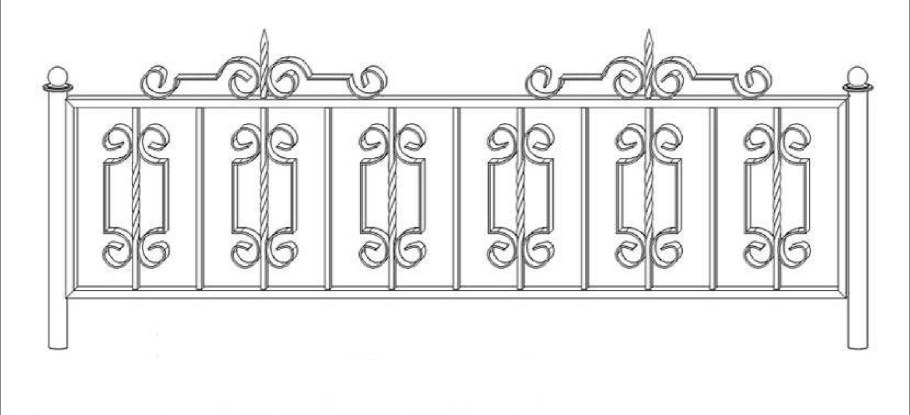 Кованые газонные ограждения эскизы
