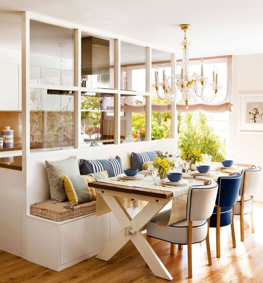 Зонирование кухни и столовой перегородкой