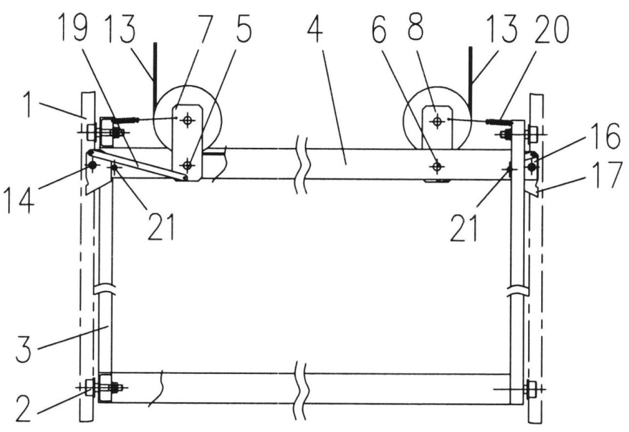 Схема тросового привода тележки