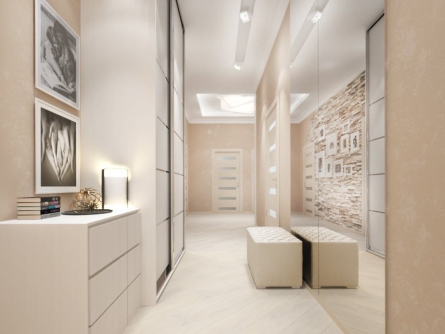 Светлая прихожая в современном стиле