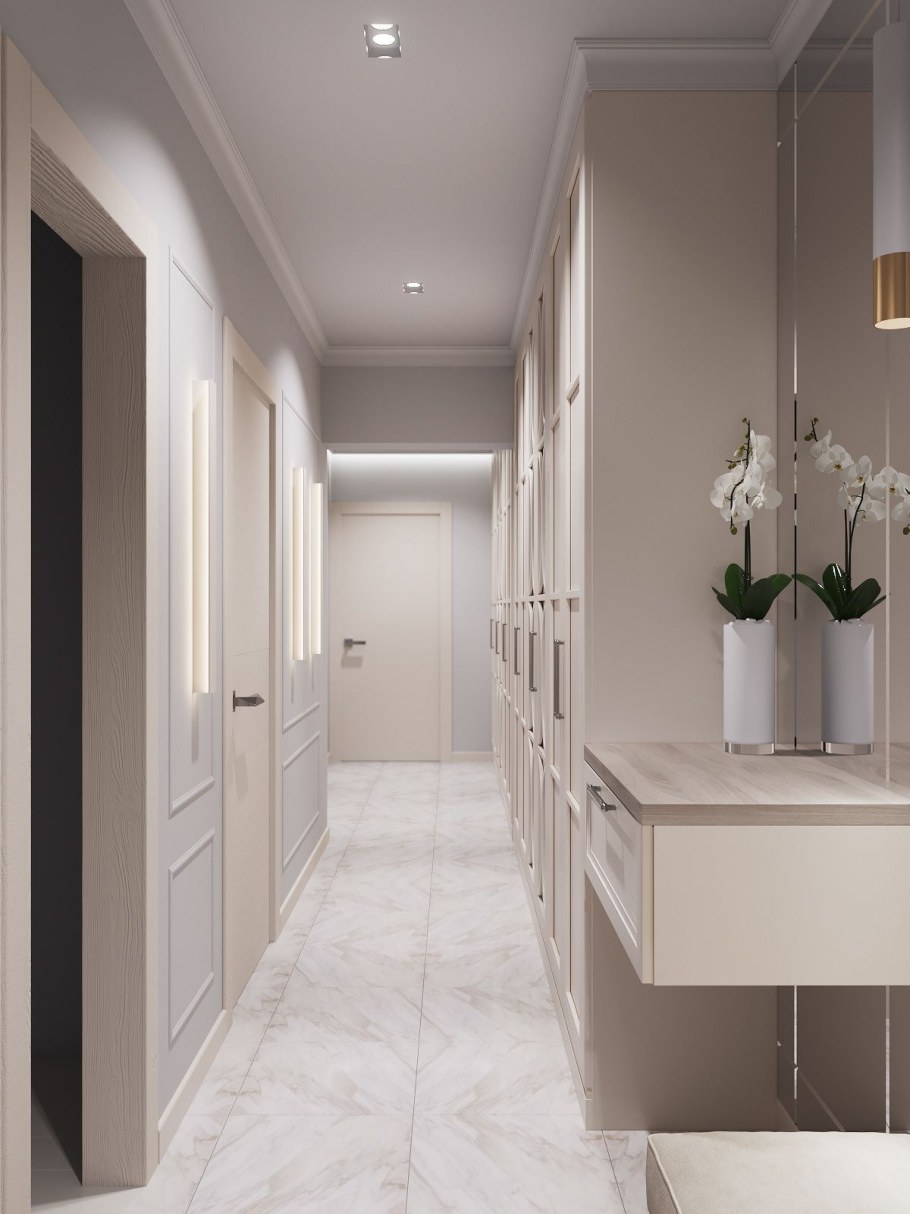 Интерьер узкой прихожей