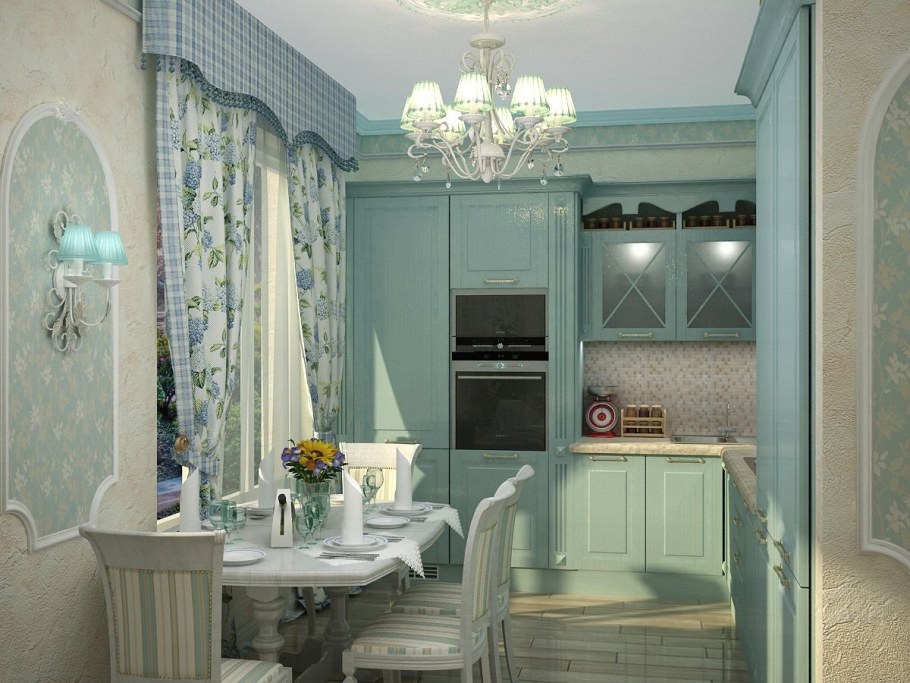 Кухня в стиле Прованс в хрущевке 6 кв м