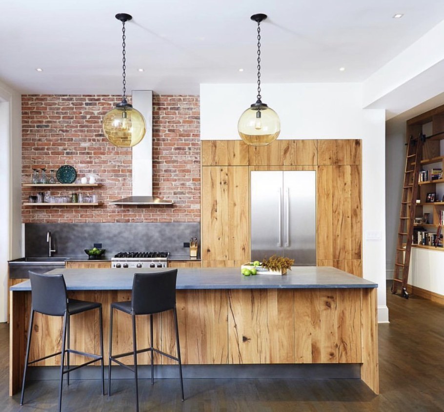 Отделка кухни под дерево