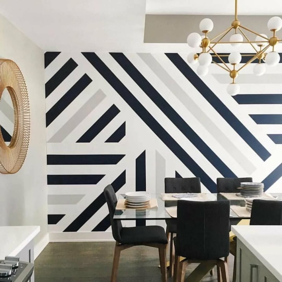 Полосатые стены в интерьере