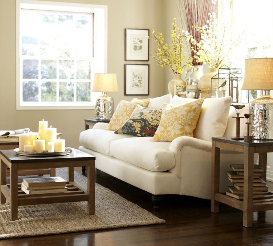 Гостиная в ванильном цвете