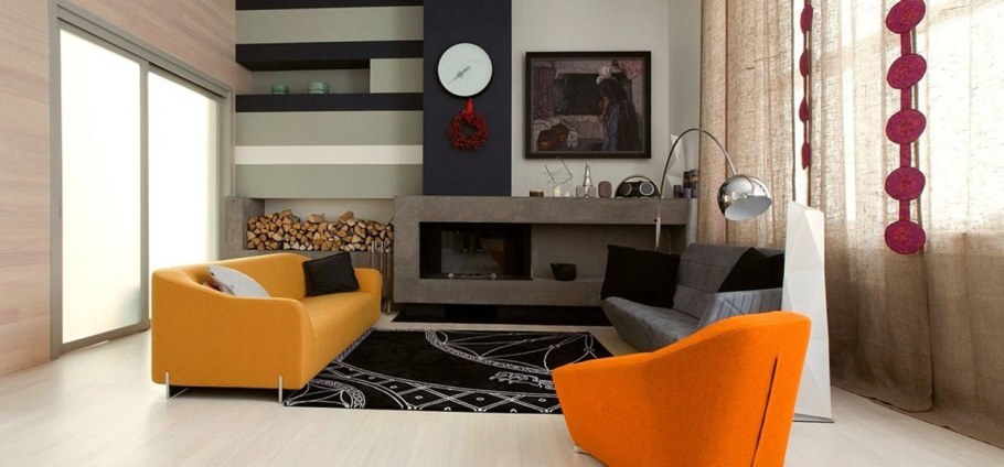 Конструктивизм в интерьере гостиной