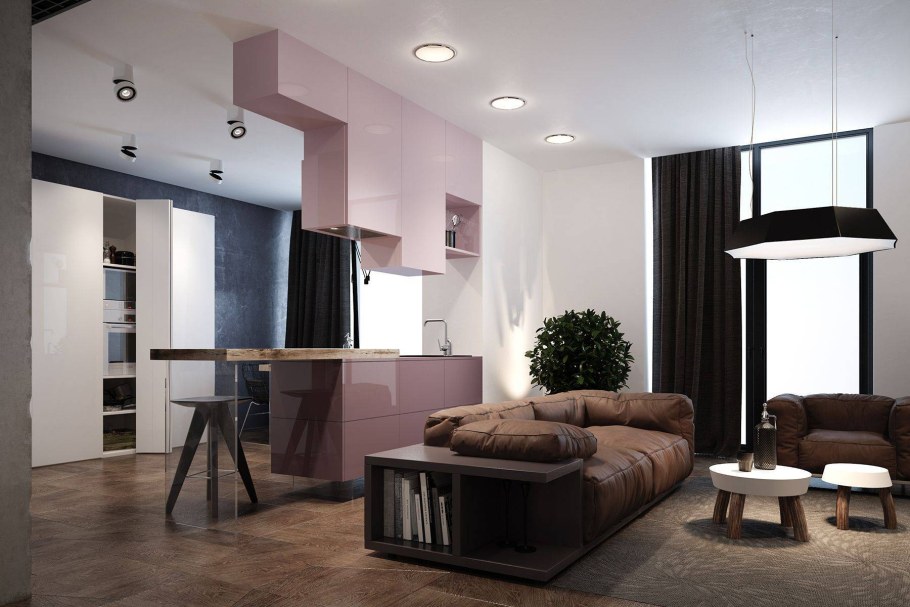 Кухня гостиная в стиле конструктивизм