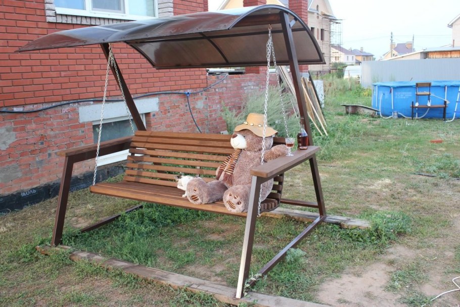 Самодельные садовые качели