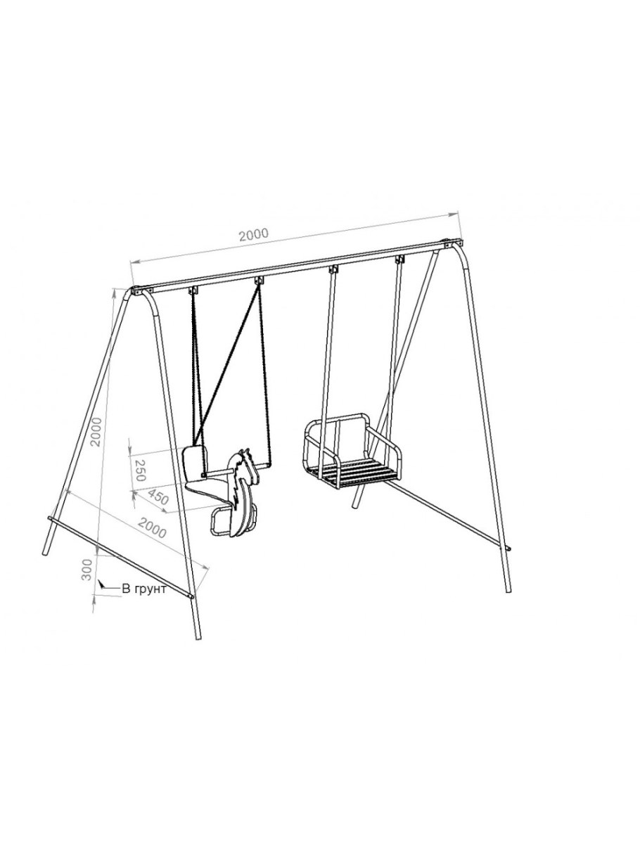 Качель Садовая из металла чертёж
