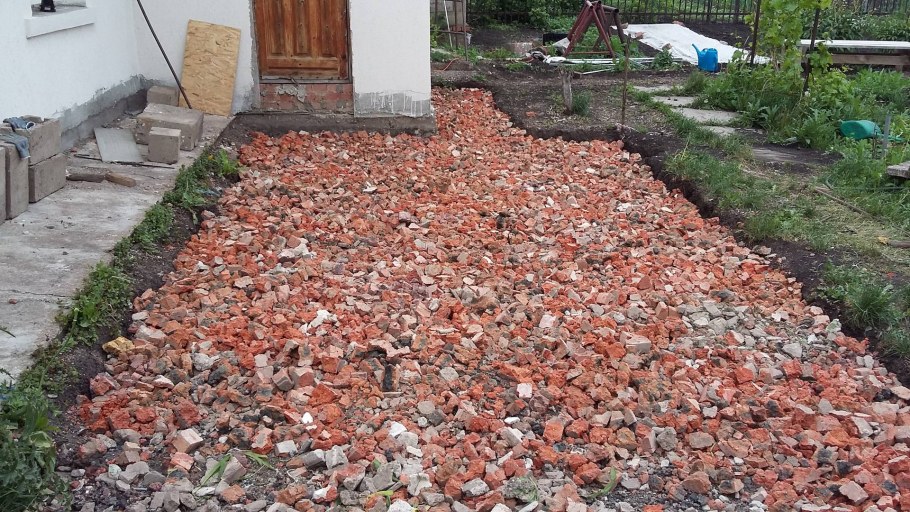 Отсыпка дорожек щебнем