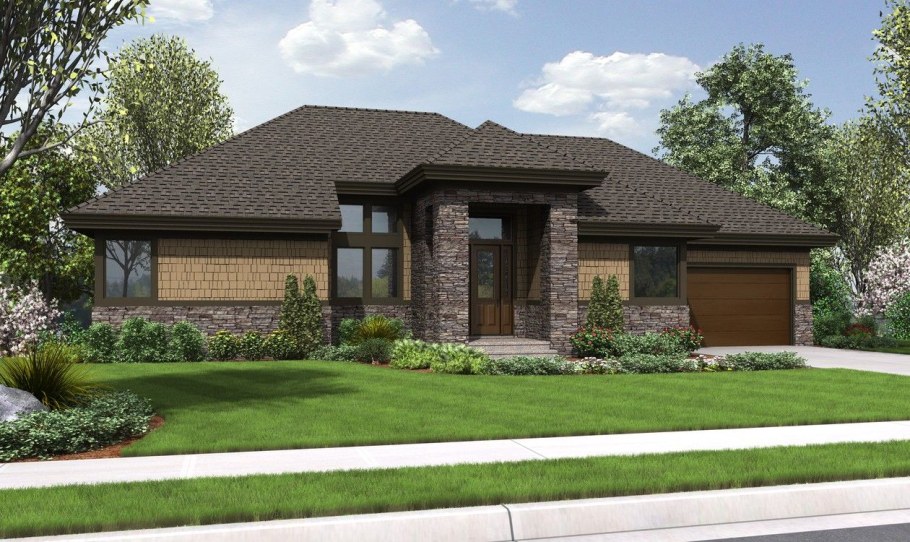 Одноэтажный дом с гаражом 100кв.м