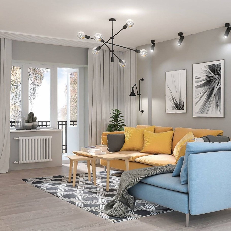 Гостиннаяв скандинавском стиле