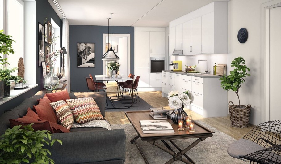 Гостиные в скандинавском стиле