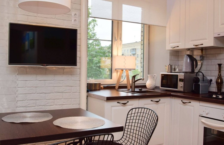 Подоконник-столешница на кухне