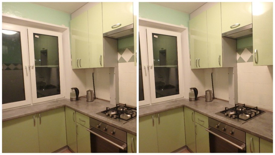 Кухня в хрущевке под окном