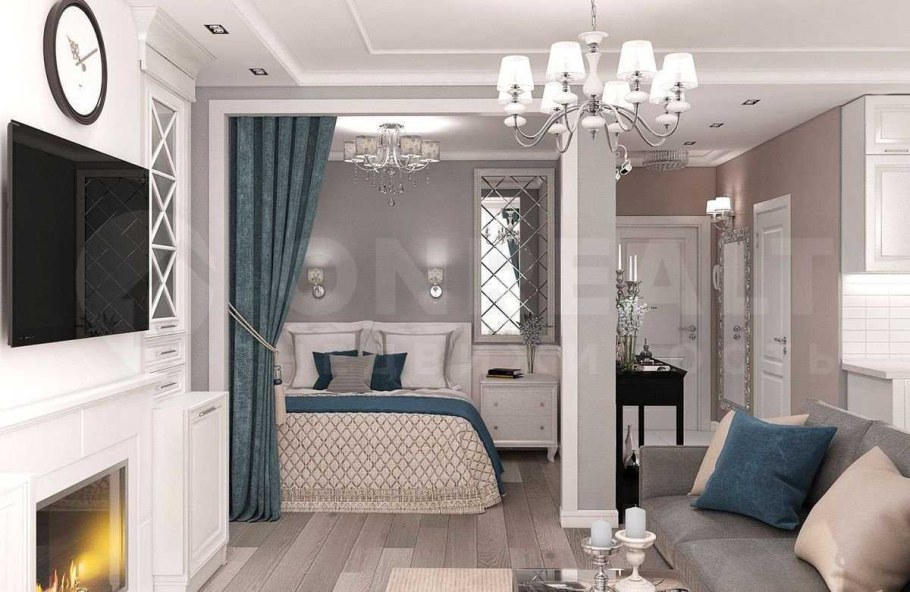 Неоклассика спальня 17 кв м