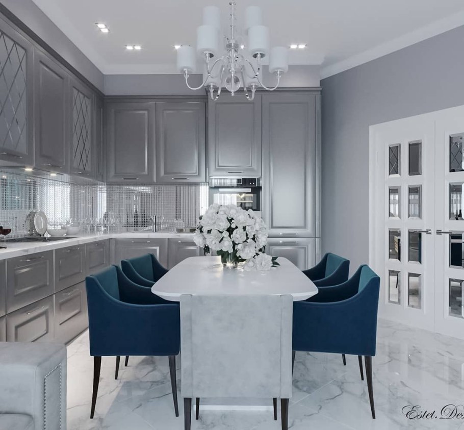 Кухня Неоклассика 2022 серая