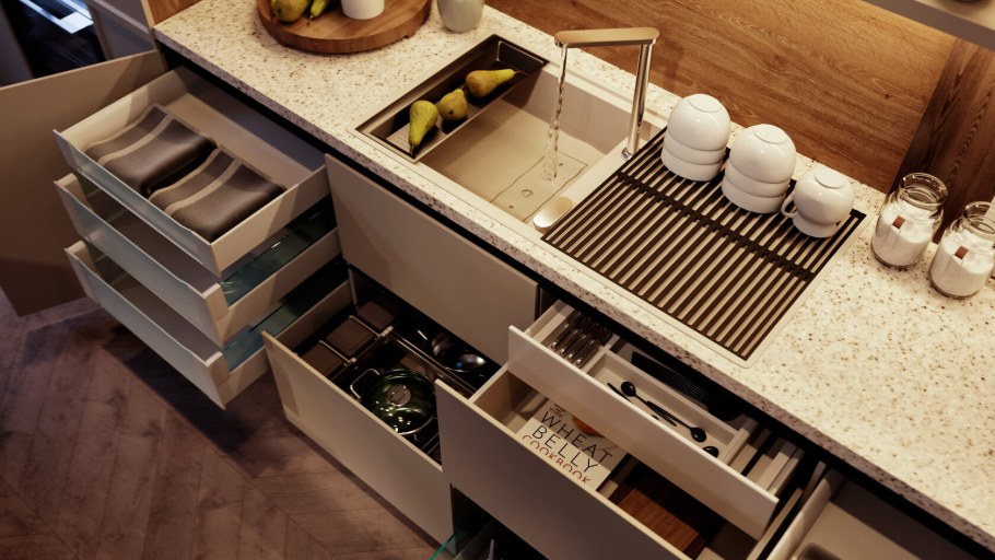 Наполнение кухонных ящиков