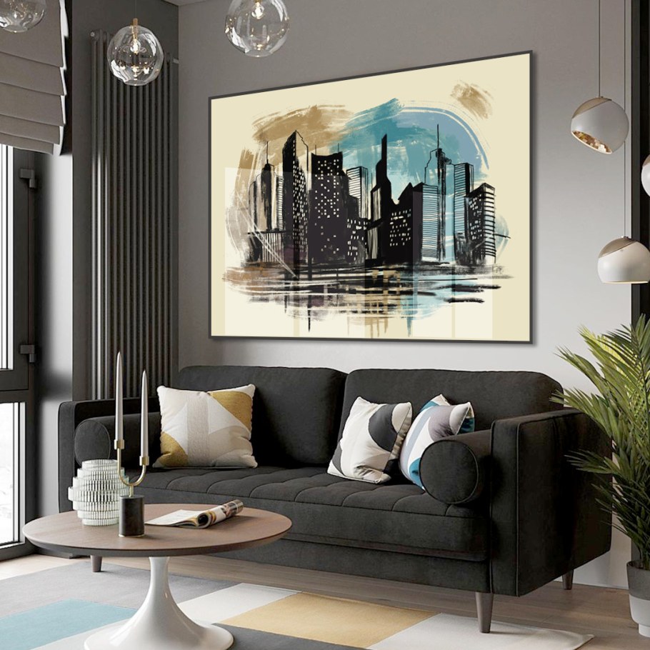 Спальня место для картины интерьеры