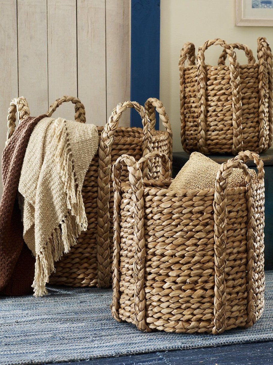 Джутовые корзины в интерьере
