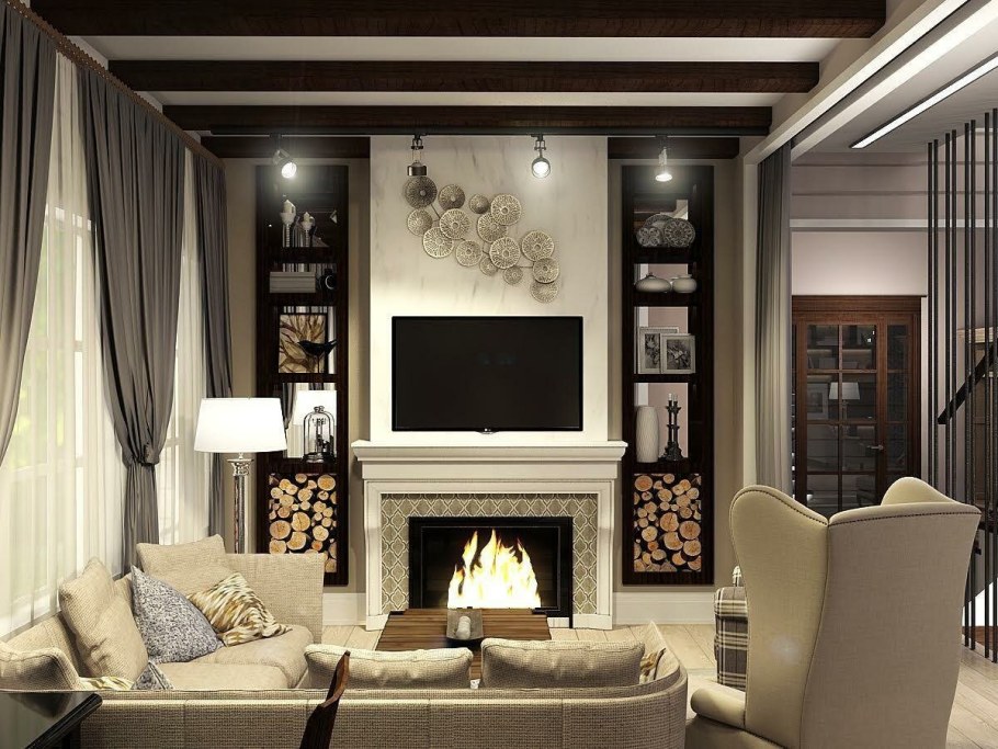 Камин в интерьере