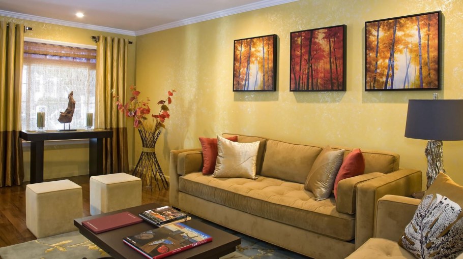 Желто коричневый интерьер