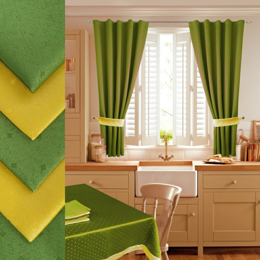 Салатовые шторы