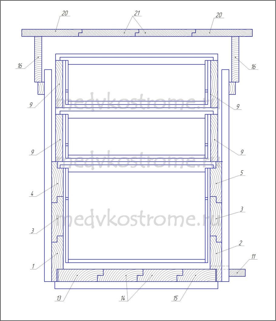 Улей Дадана чертеж