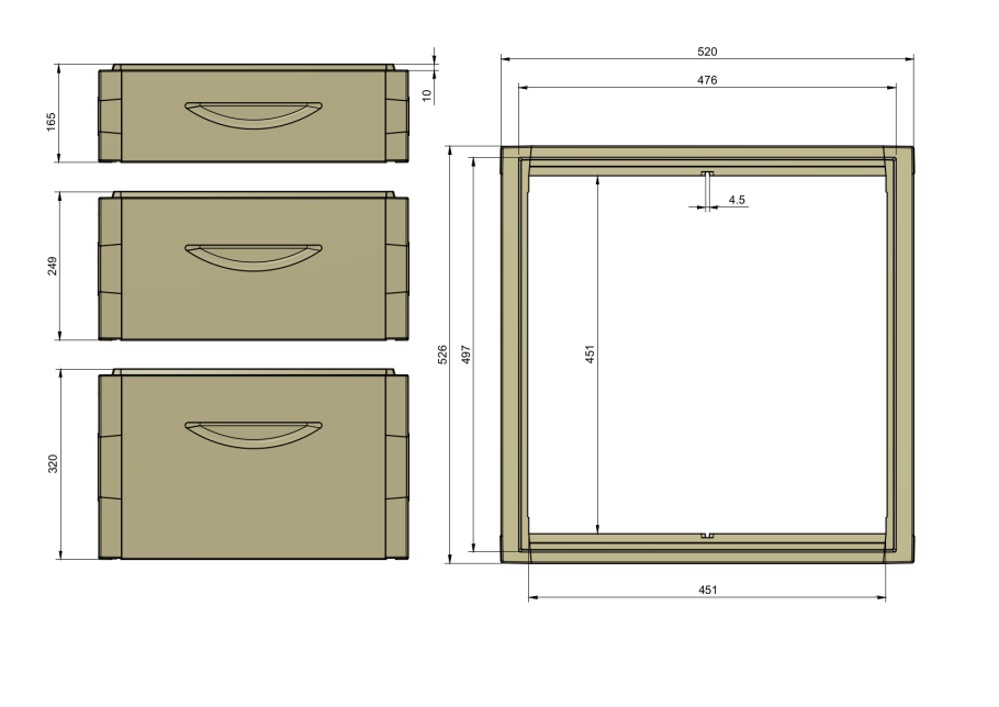 Размеры улья Дадан на 12