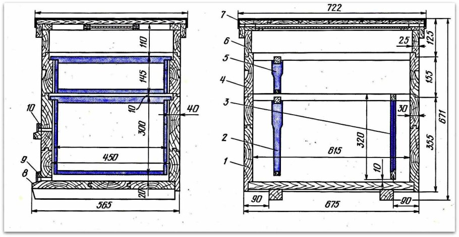 Улей 10 рамочный Дадан