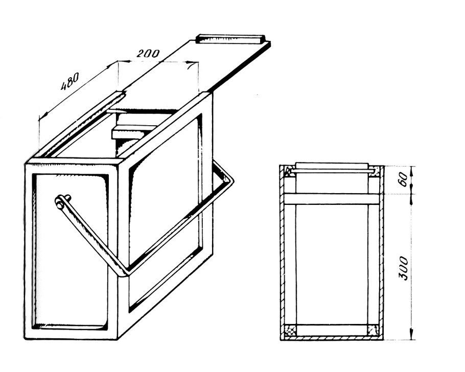 Размеры ловушки для пчёл на 6 рамок Дадан