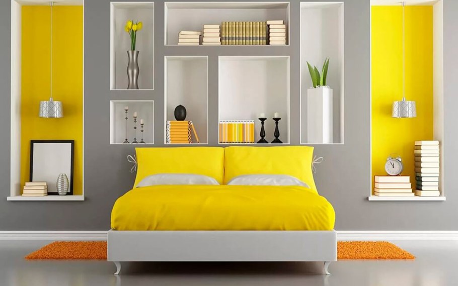 Яркая спальня в современном стиле