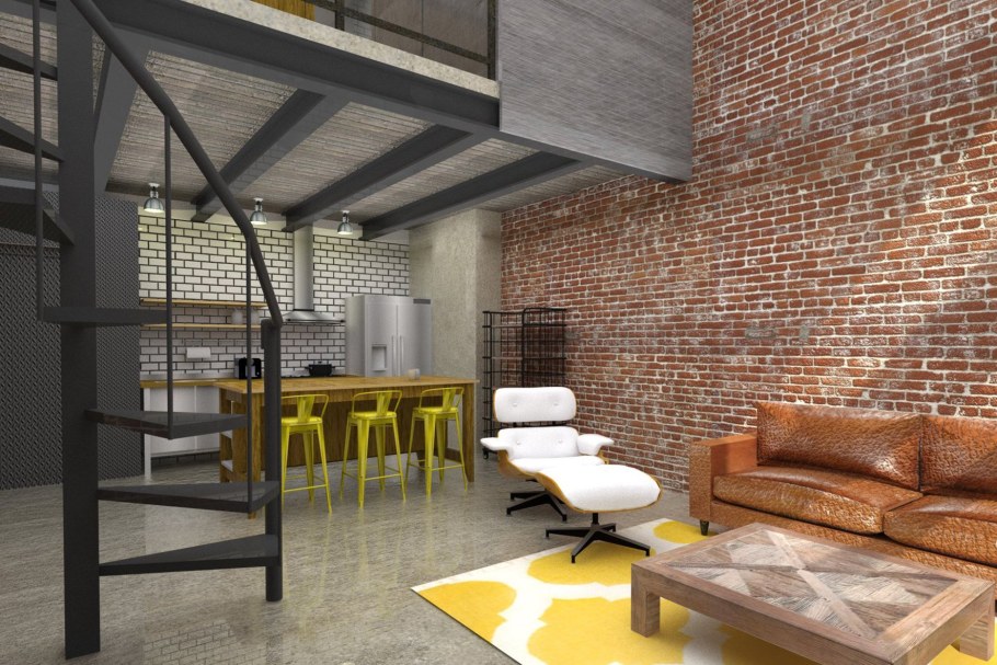 Офис архитекторов в стиле лофт 89м2