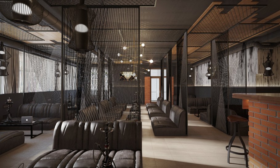 Потолок в кафе в стиле лофт