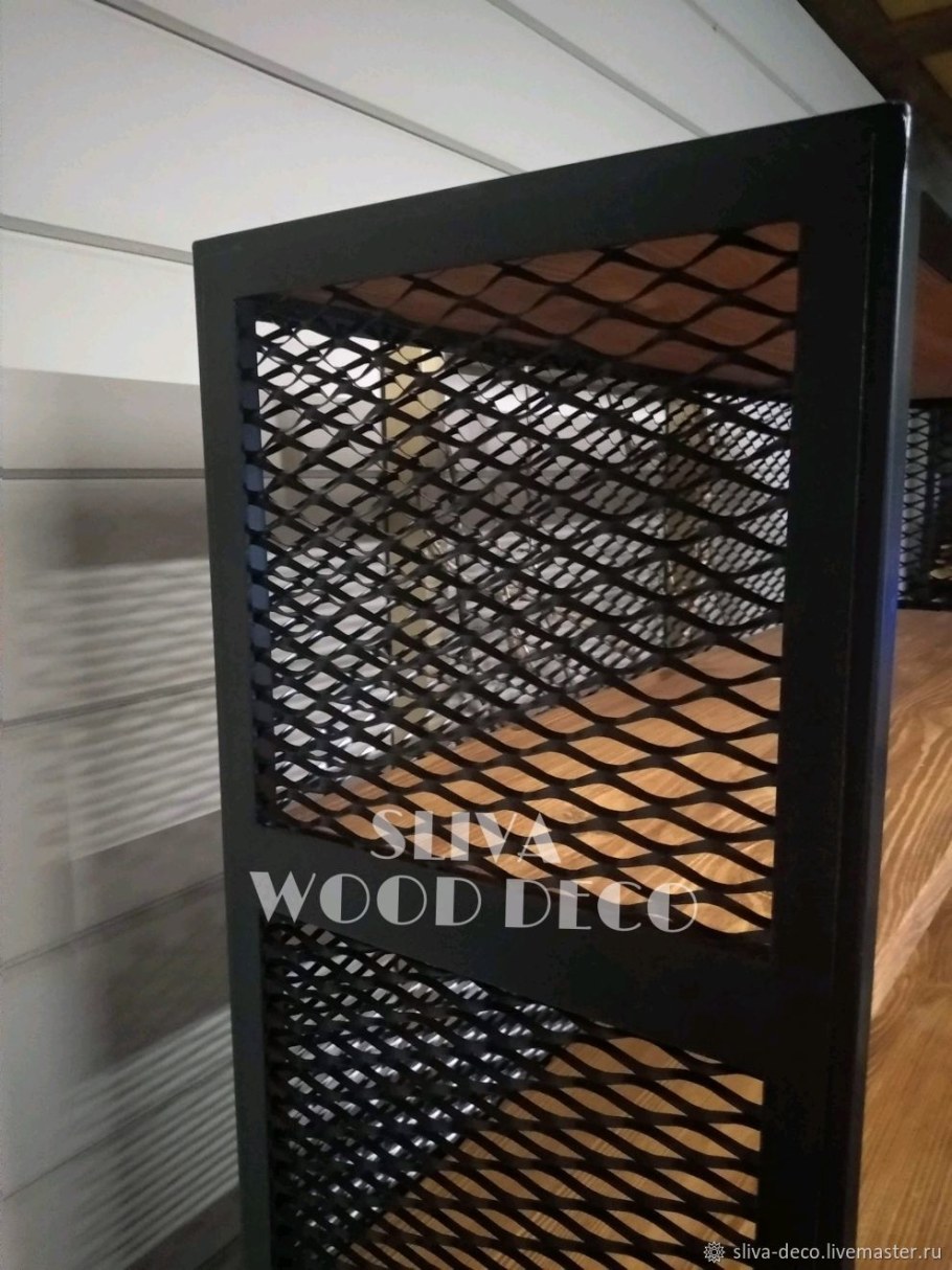 Стеллаж лофт с сеткой Grid