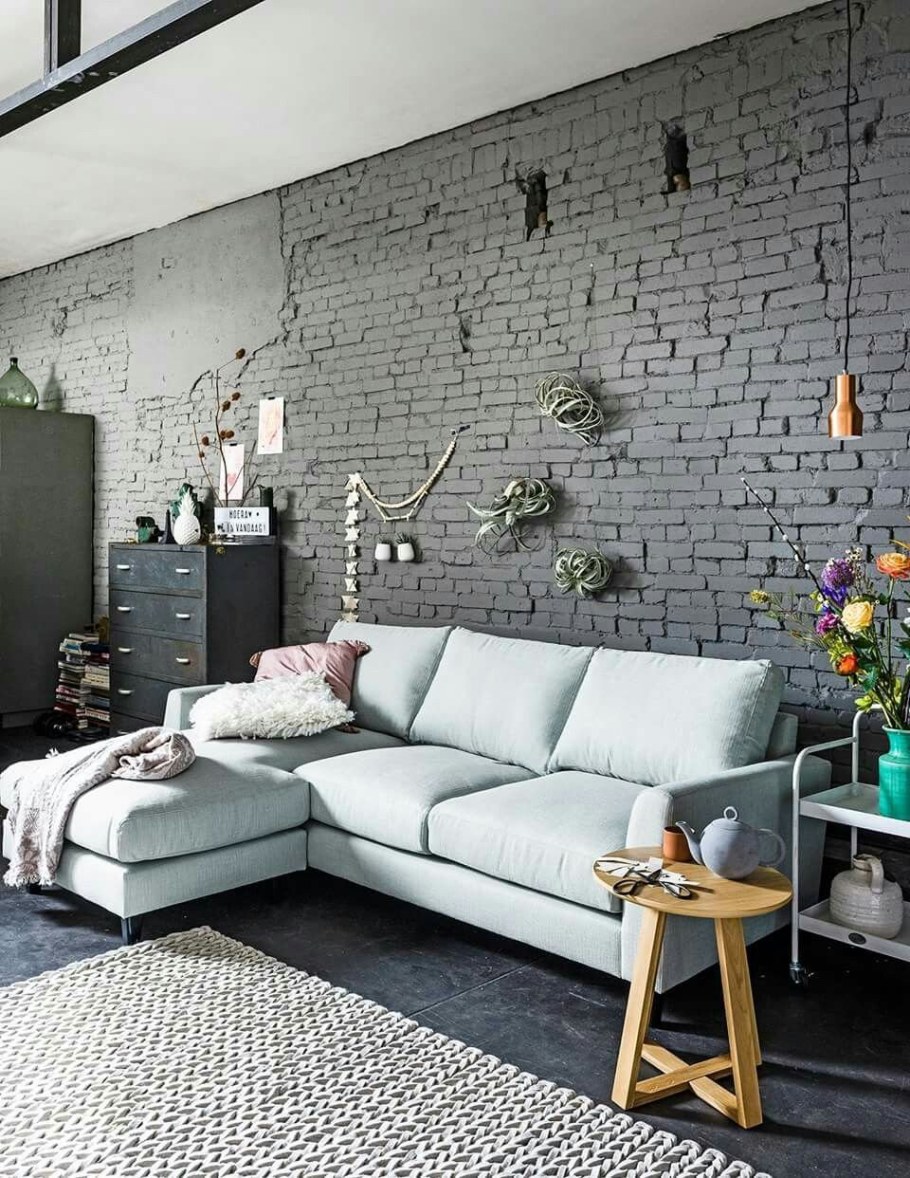 Бериый кирпич в интерьере