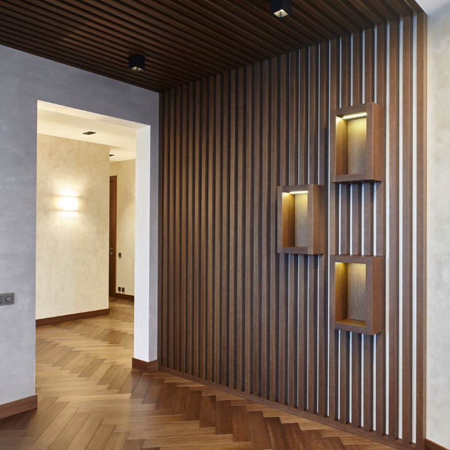 Шпонированные панели Wallhof Wood "тик"